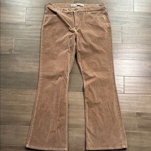 GAP Stretch Low Rise Boot Cut Tan Velvet Pants SZ 14R